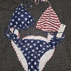 Patriotic Star and Stripe Bikini Set